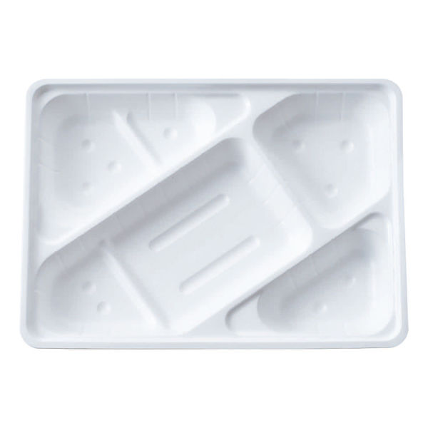 タカギ産業 弁当容器　T-73-2 白 中皿　1500枚(250枚×6) 2000166（直送品）
