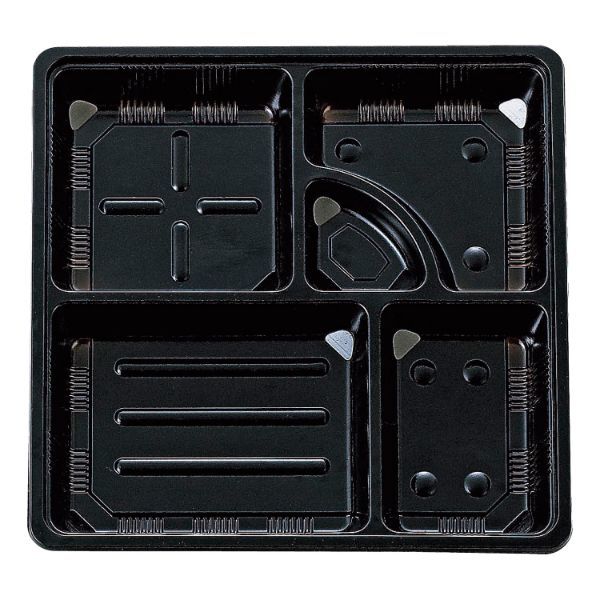 タカギ産業 仕出弁当 TSR-BOX80-80 中仕切 黒 300枚(50枚×6) 2003510 1ケース(300枚入(50枚×6袋))（直送品）