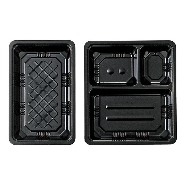 タカギ産業 仕出弁当　TSR-BOX90-60(3) 中仕切 黒　300枚(50枚×6) 2003520（直送品）