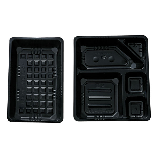 タカギ産業 仕出弁当　TSR-BOX80-55 中仕切 黒　300枚(50枚×6) 2003531（直送品）
