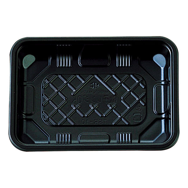 タカギ産業 弁当容器 TSR-10 黒 本体 1200枚(100枚×12) 2004504 1ケース(1200枚入(100枚×12袋))（直送品）