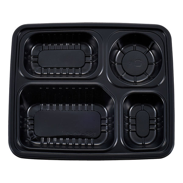 タカギ産業 弁当容器 TSR-60(3) 黒 本体 900枚(50枚×18) 2004670 1ケース(900枚入(50枚×18袋))（直送品）