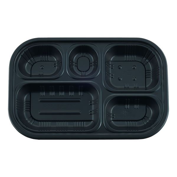タカギ産業 弁当容器 TSR-85-55C 黒 本体 800枚(50枚×16) 2004954 1ケース(800枚入(50枚×16袋))（直送品）