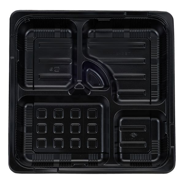 タカギ産業 弁当容器 TSR-270P 黒 本体 400枚(50枚×8) 2005561 1ケース(400枚入(50枚×8袋))（直送品）