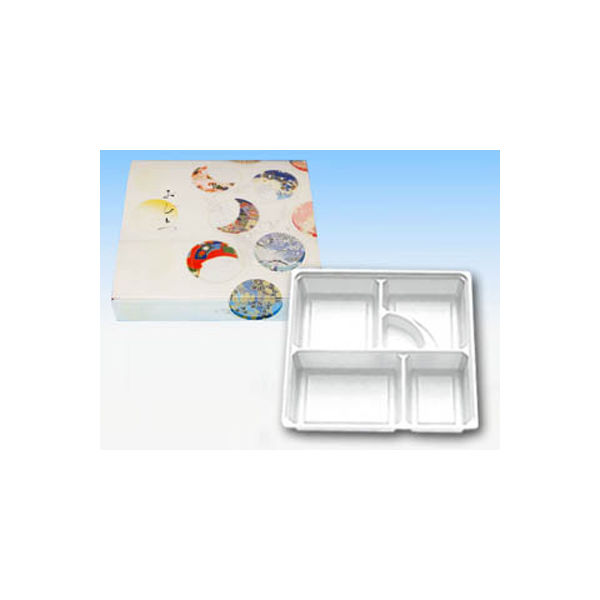 仕出弁当 80-80おひとつワンピース・中仕切80-80白セット 300枚(50枚×6) BSBP-25301（直送品）