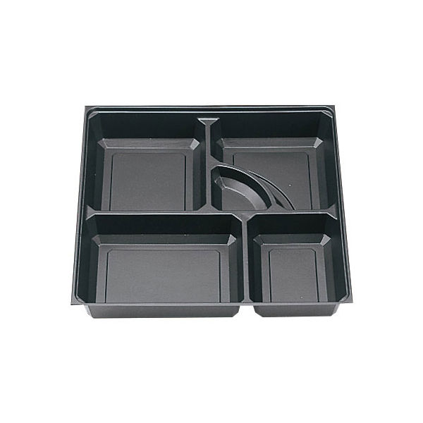 北原産業 弁当容器 中仕切75-75A 黒カルプ 300枚(50枚×6) CB-8020 1ケース(300枚入(50枚×6袋))（直送品）