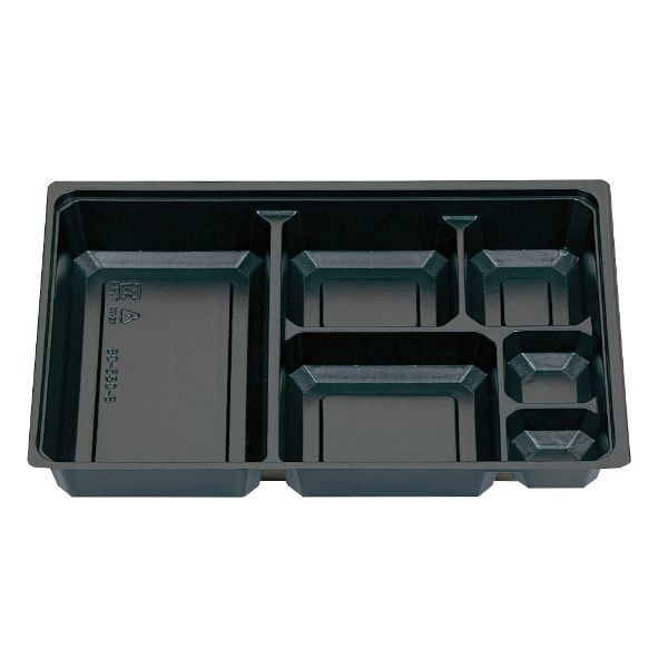 北原産業 弁当容器 中仕切80-55 C-6黒カルプ 300枚(50枚×6) CB-8073 1ケース(300枚入(50枚×6袋))（直送品）