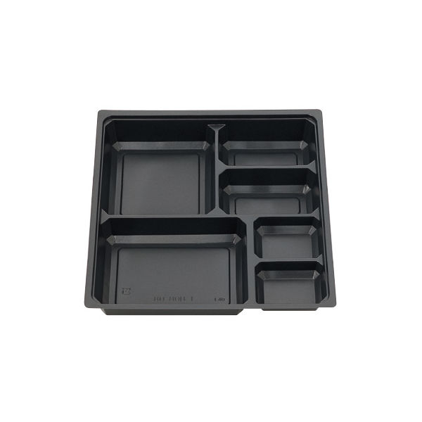 北原産業 弁当容器 中仕切80-80 B-1黒カルプ 300枚(50枚×6) CB-8152 1ケース(300枚入(50枚×6袋))（直送品）