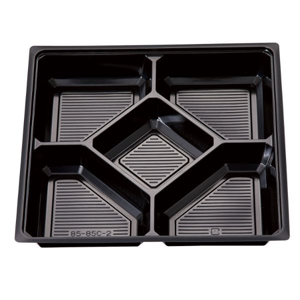 北原産業 弁当容器 中仕切85-85 C-2黒 160枚(20枚×8) CB-8587 1ケース(160枚入(20枚×8袋))（直送品）