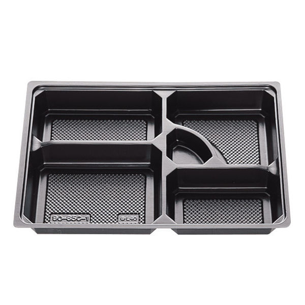 北原産業 弁当容器 中仕切90-65 C-1黒 300枚(50枚×6) CB-906D 1ケース(300枚入(50枚×6袋))（直送品）