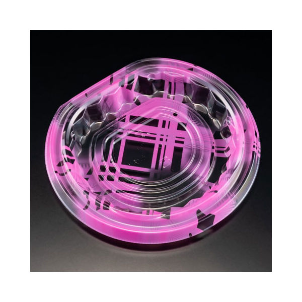 サラダ・フルーツ容器　バイオ パティー 16B ふわピンク　900枚(50枚×18) PBPT255　リスパック（直送品）