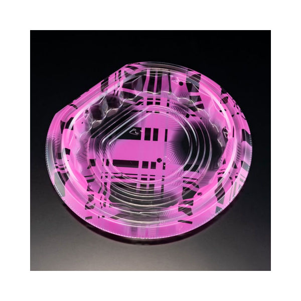 サラダ・フルーツ容器　バイオ パティー 18B ふわピンク　600枚(50枚×12) PBPT355　リスパック（直送品）