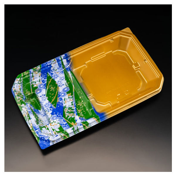 麺セット容器　バイオ 楽麺コンボ 26-15BA きおり青　600枚(50枚×12) RRAI422　リスパック（直送品）