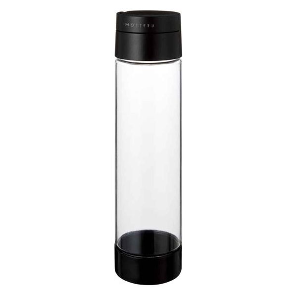 トレードワークス 水筒 550ml クリアボトル プラスチック MOTTERU ハンドル付き 透明 ブラック 348048 1個（直送品）