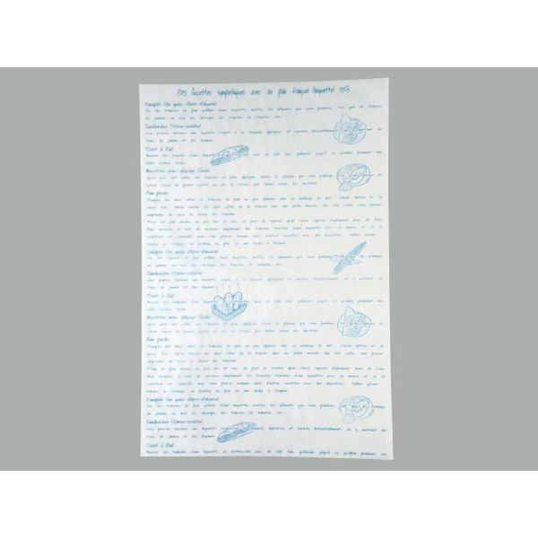 大阪ポリヱチレン販売 大阪ポリエチレン グラシンペーパー(レシピ柄)ブルー 500枚 6645 1包(500枚入)（直送品）