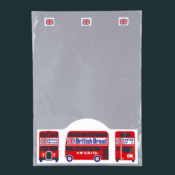 大阪ポリヱチレン販売 パン・菓子袋 大阪ポリエチレン レトロ調新 No.106 食パン袋 イギリスバス　1000枚(100枚×10)（直送品）