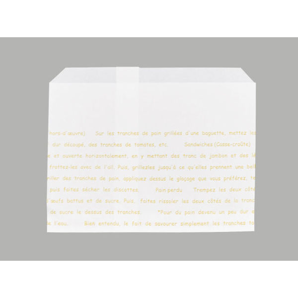 パン・和洋菓子袋 大阪ポリエチレン レシピ柄耐油紙袋No182 4000枚(100枚×40) 6639（直送品）