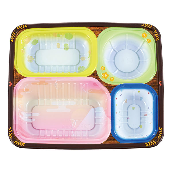 タカギ産業 弁当容器 TSR-60(3) 柄付 本体 900枚(50枚×18) 2004666 1ケース(900枚入(50枚×18袋))（直送品）