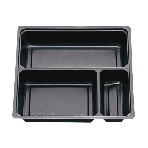 北原産業 仕出弁当 中仕切 70-70C-3 黒 300枚(50枚×6) 150900 1ケース(300枚入(50枚×6袋))（直送品）