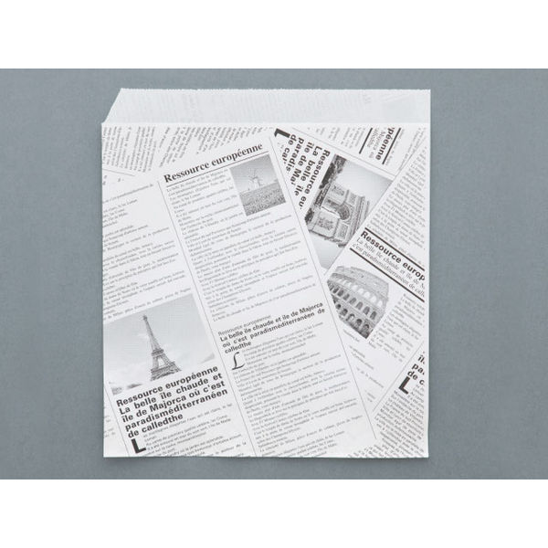 バーガー袋 耐油紙バーガー袋(ヨーロピアン柄)ブラック 大阪ポリエチレン販売 1000枚(100枚×10) 9620（直送品）