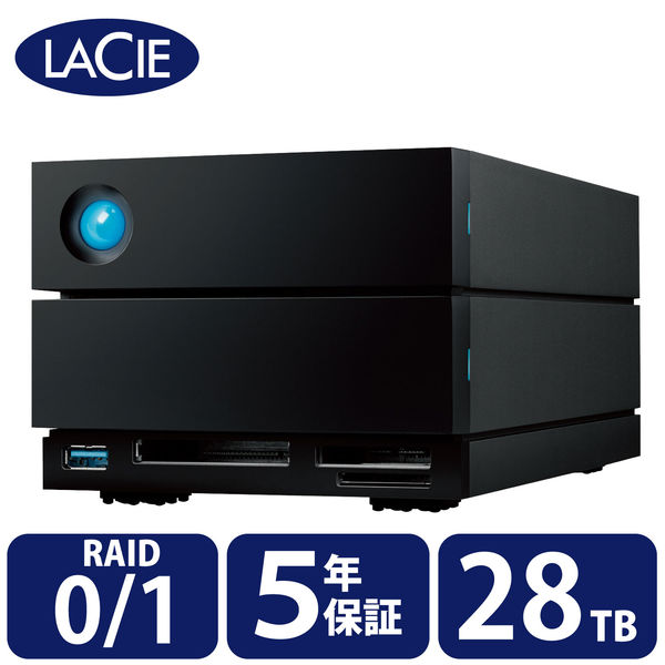 HDD 外付け 28TB 据え置き 5年保証 2big Dock RAID対応 STLG28000400 Lacie 1個（直送品）