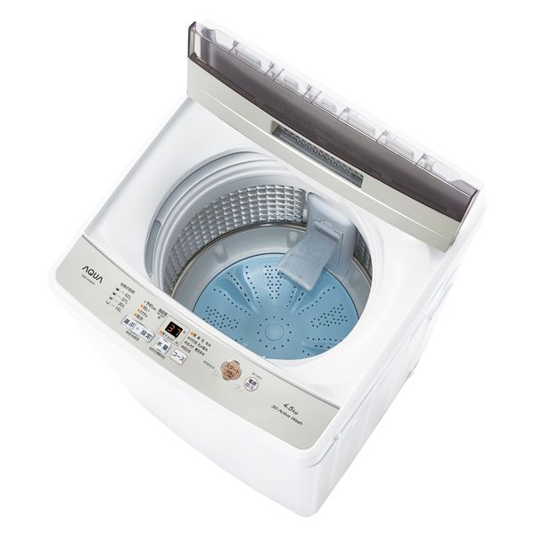 AQUA 洗濯機 4.5kg AQW-S4M（W） 1台 - アスクル