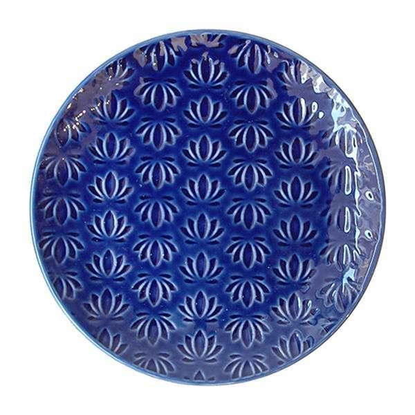 南海通商 プレート 19cm リアンミックス ケーキプレート 皿 食器 洋食器 せっ器 ブルー 342363 1個（直送品）