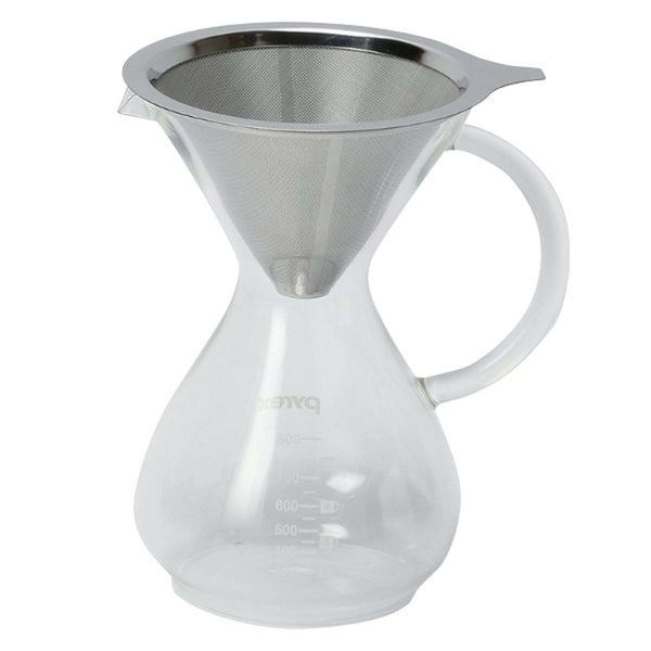 パール金属 コーヒーサーバー 800ml Pyrex パイレックス ステンレスフィルター付き 耐熱ガラス 347870 1個（直送品） - アスクル