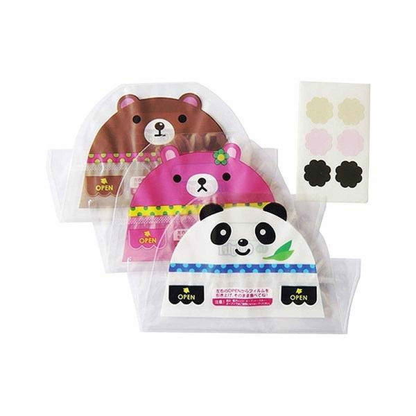 おにぎりフィルム　おにぎりデコパック　動物　丸型　シール付　3柄　6枚入 229130 1個 小久保工業所（直送品）