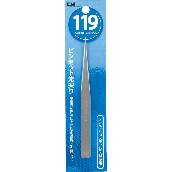 貝印 119 ピンセット先尖り #000KF1022 1本(直送品) - アスクル 貝印 119 ピンセット先尖り #000KF1022 1本(直送品) - アスクル