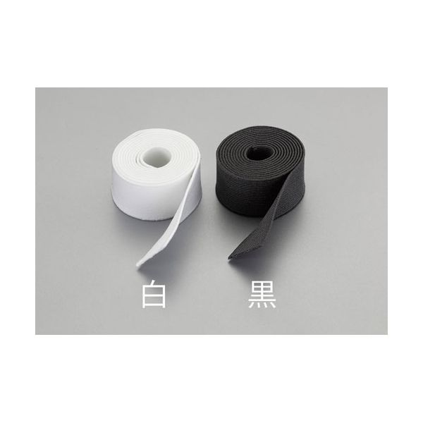 エスコ 25mm x 5m 平織ゴム (黒) EA628PV-132 1セット(4巻:1巻×4個)（直送品）