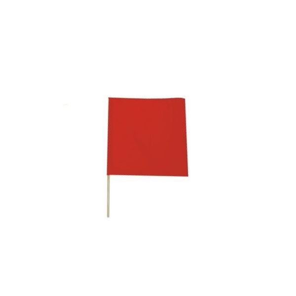 エスコ 450x450mm 手旗(赤) EA916XL-16A 1セット(10個:1個×10本)（直送品）