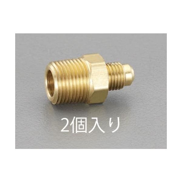 エスコ NPT1/8”xF1/4” フレアーハーフユニオン(2個) EA442A-12 1セット(20個:2個×10袋)（直送品）