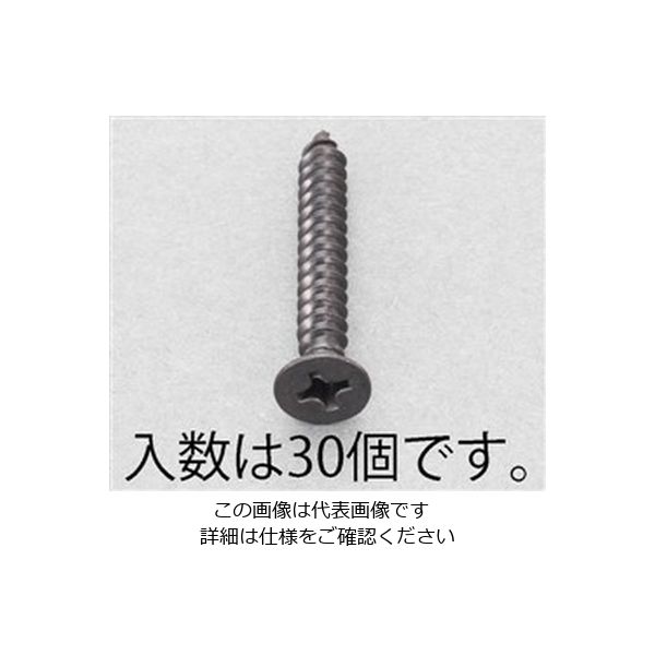 エスコ 4x12mm 皿頭タッピングビス(ステンレス/黒色/30本) EA949AS-412