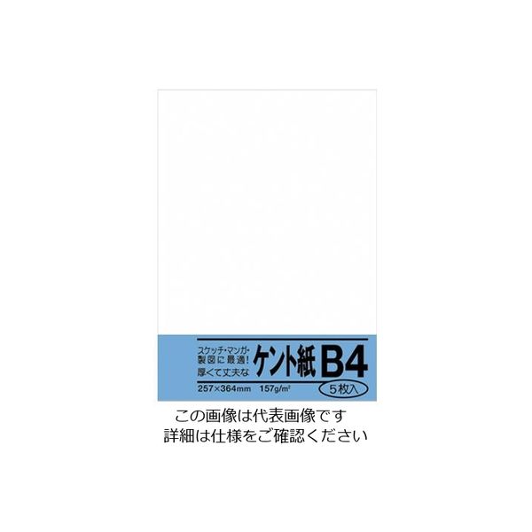 エスコ B4判 ケント紙(5枚) EA762GB-122 1セット(75枚:5枚×15袋)（直送品）