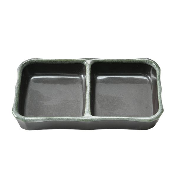 アースモス 仕切り皿 鉄結晶 二品皿（中） [5個入] vac-211-07020（直送品）