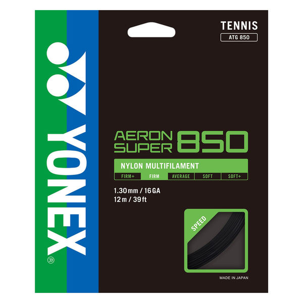 Yonex（ヨネックス) 硬式テニス ガット エアロンスーパー850 ATG850 ブラック(007) 1個（直送品） - アスクル