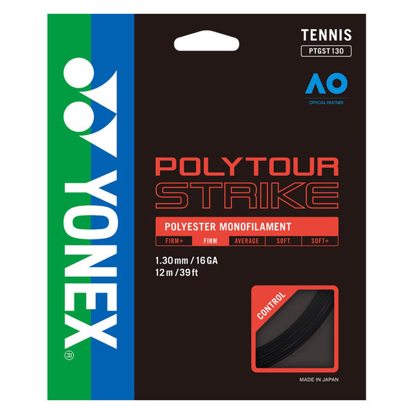 Yonex（ヨネックス) 硬式テニス ガット ポリツアーストライク130 PTGST130 クールブラック(730) 1個（直送品） - アスクル