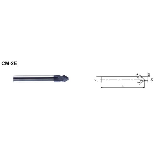 株洲工具 超硬 面取りエンドミル 2枚刃 CM-2E-D8.0-A90 1セット（3本）（直送品）