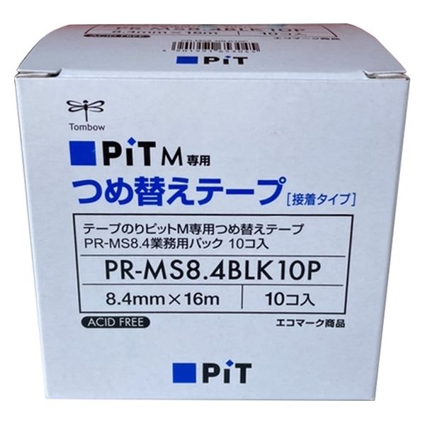 トンボ鉛筆 テープのり ピットテープM 詰替カートリッジ PR-MS8.4 10個 簡易包装 PR-MS8.4BLK10P 1個