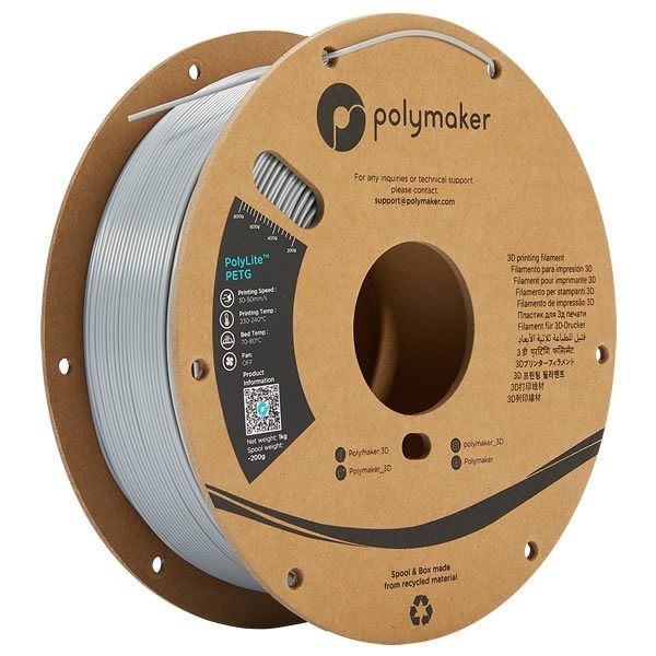 Polymaker PolyLite PETG （1.75mm 1kg） Grey PB01003（直送品）