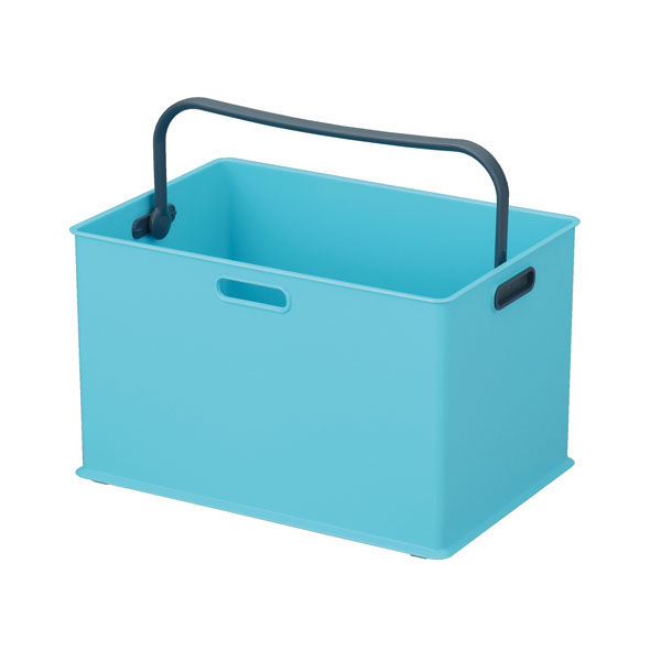 SANKA 収納ボックス 持ち手付き 収納ケース squ+ インボックス L プラスチック 日本製 ブルー 312773 1個（取寄品）