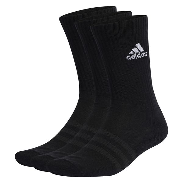 adidas(アディダス) 靴下 クッション クルーソックス 3足組 M ｂｌａｃｋ／ｗｈｉｔｅ EBB96 1セット(3足入)（直送品）