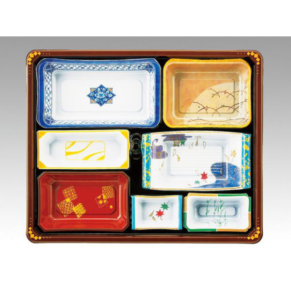 アヅミ産業 仕出弁当 T-138A (蓋三彩)会席膳セット 160枚(20枚×8) 00490099 1ケース(160枚入(20枚×8袋))（直送品）