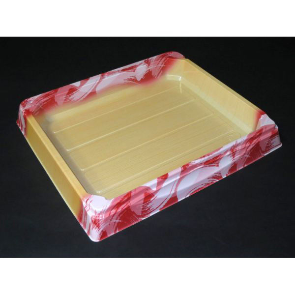 オードブル容器 グルメHD本体 赤筆木目(N) 300枚(25枚×12) 00526264 1ケース(300枚入(25枚×12袋))（直送品）