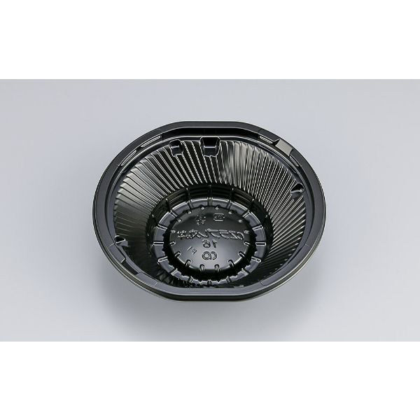 丼・重容器　CZラプレ丸丼16 BS黒本体　800枚(50枚×16) 0124916000525　シーピー化成（直送品）