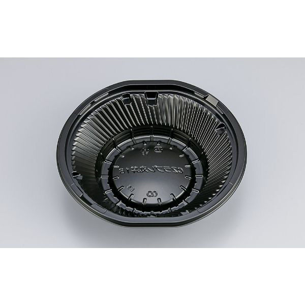 丼・重容器　CZラプレ丸丼18 BS黒本体　600枚(50枚×12) 0124918000525　シーピー化成（直送品）