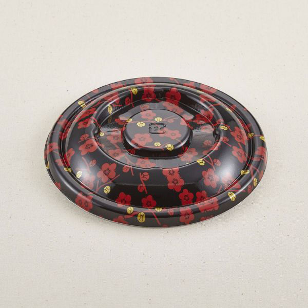 青葉紙業 どんぶり容器 D-1 蓋 赤梅 500枚(50枚×10) 205171 1ケース(500枚入(50枚×10袋))（直送品）