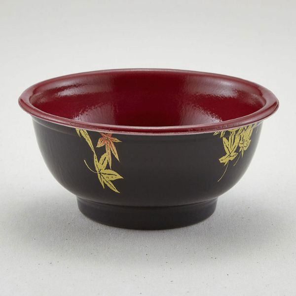 青葉紙業 どんぶり容器 D-2 本体 耐熱もみじ内赤 600枚(50枚×12) 205238 1ケース(600枚入(50枚×12袋))（直送品）