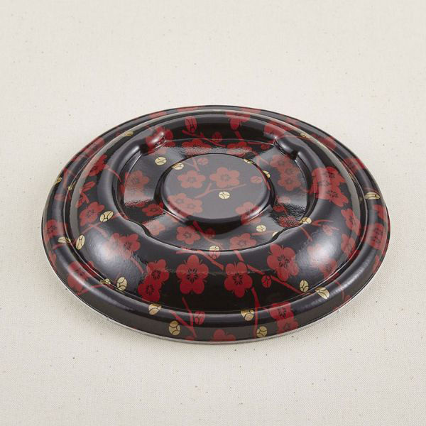 青葉紙業 どんぶり容器 D-2 蓋 赤梅 600枚(50枚×12) 205321 1ケース(600枚入(50枚×12袋))（直送品）